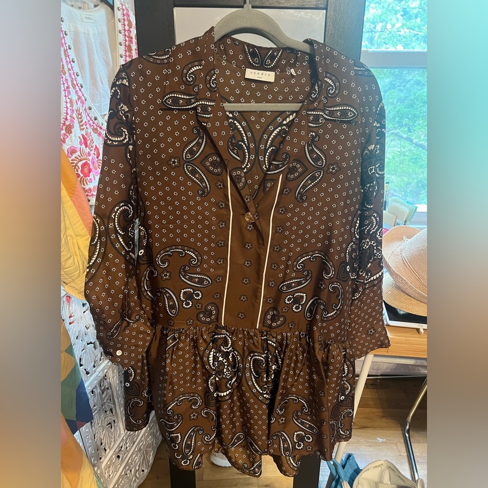 Sandro Brown Paisley dress